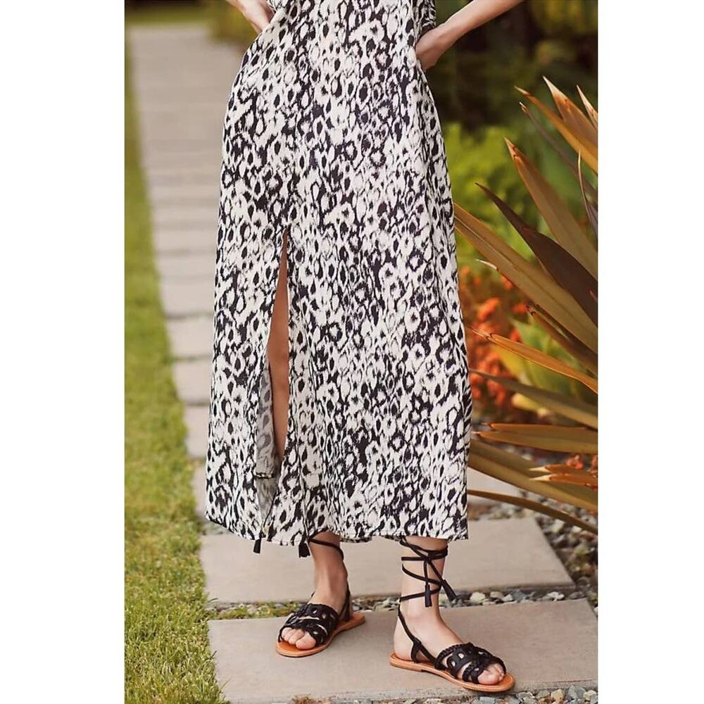 New Anthropologie Strappy Midi Dress $138 XXS 00 Black & White Cover-Up - Picture 6 of 9